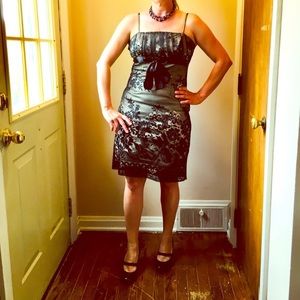 Vintage My Michelle black lace cocktail dress